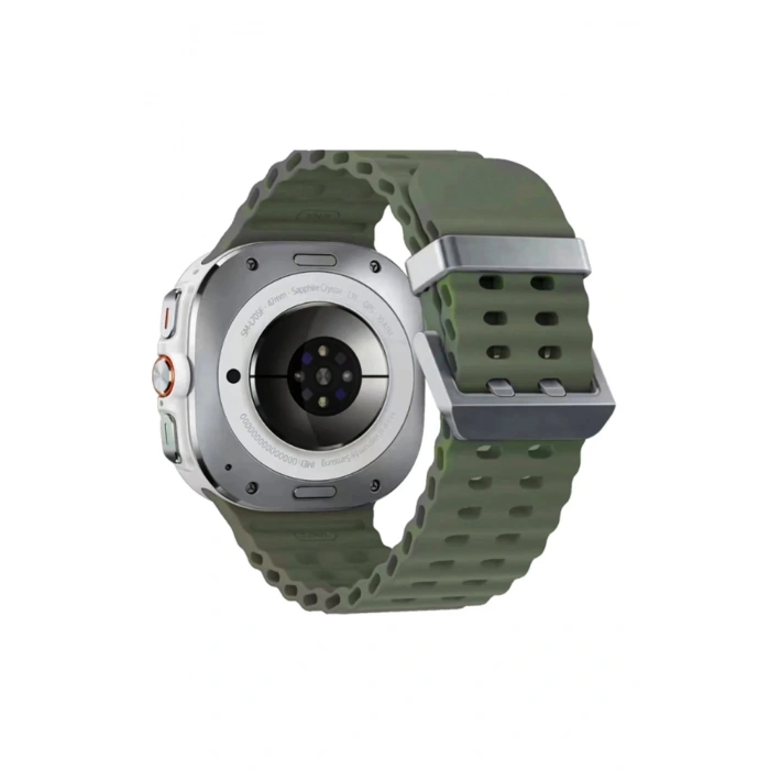 Watch 7 Ultra KR417 Rug Silikon Kordon - Koyu Yeşil