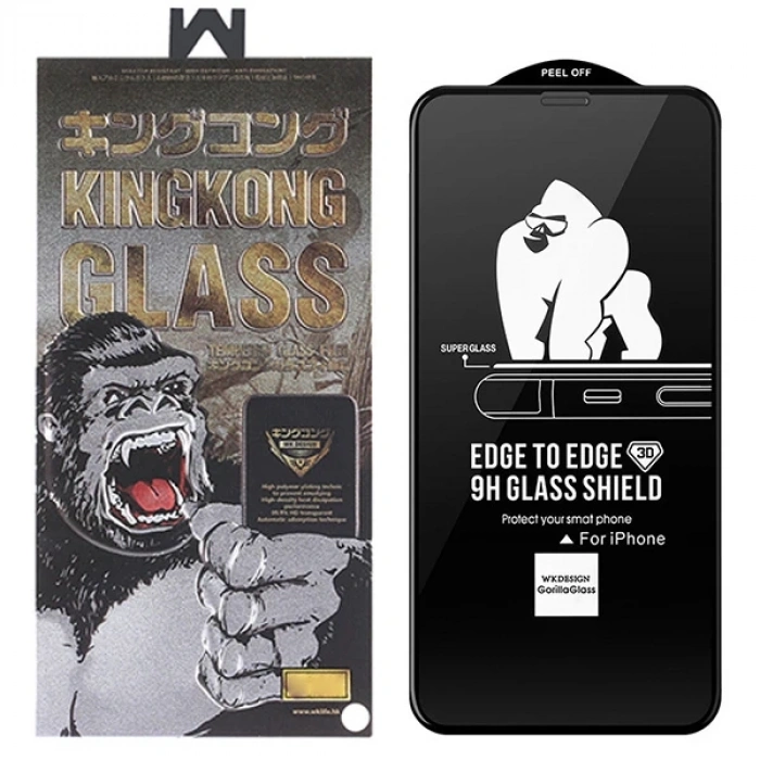 Wk İphone 11 Pro Max 6.7  Kingkong Curved Tempered Cam Ekran Koruyucu