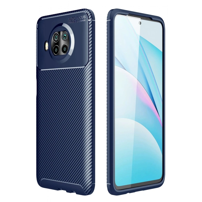 Xiaomi Mi 10T Lite Kılıf Auto Focus Karbon Kapak - Lacivert