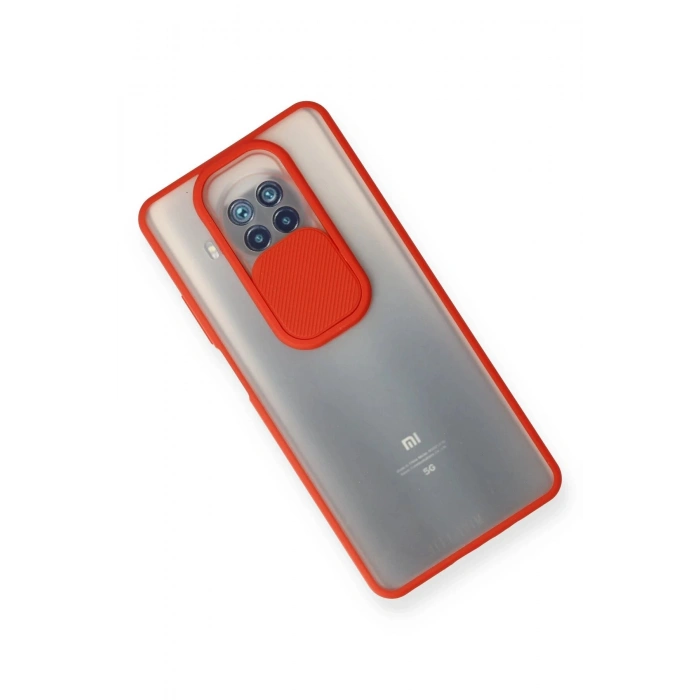Xiaomi Mi 10T Lite Kılıf Palm Buzlu Kamera Sürgülü Silikon - Kırmızı