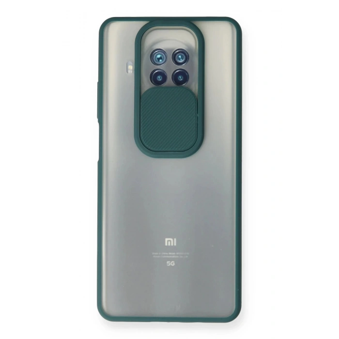 Xiaomi Mi 10T Lite Kılıf Palm Buzlu Kamera Sürgülü Silikon - Yeşil