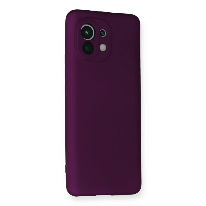 Xiaomi Mi 11 Kılıf First Silikon - Mürdüm