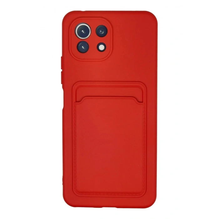 Xiaomi Mi 11 Kılıf Kelvin Kartvizitli Silikon - Kırmızı
