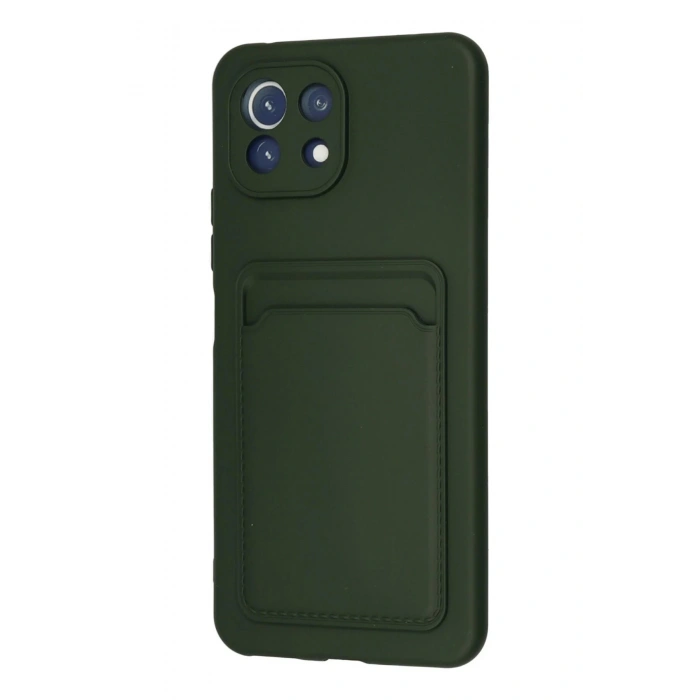 Xiaomi Mi 11 Kılıf Kelvin Kartvizitli Silikon - Koyu Yeşil