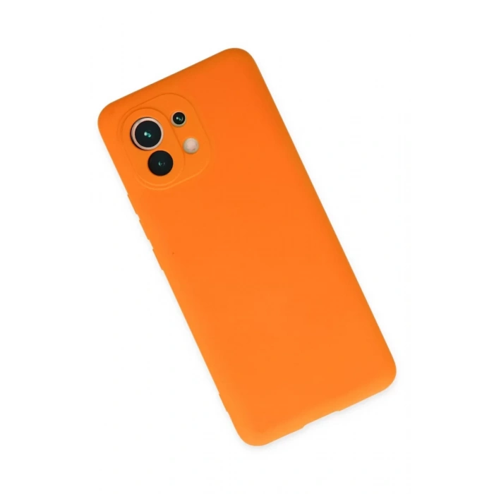 Xiaomi Mi 11 Kılıf Nano içi Kadife Silikon - Turuncu