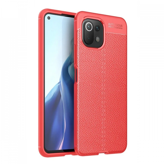Xiaomi Mİ 11 Lite Kılıf Auto Focus Kapak - Kırmızı