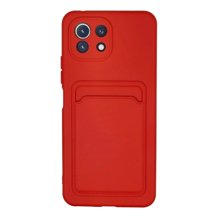 Xiaomi Mİ 11 Lite Kılıf Kelvin Kartvizitli Silikon - Kırmızı