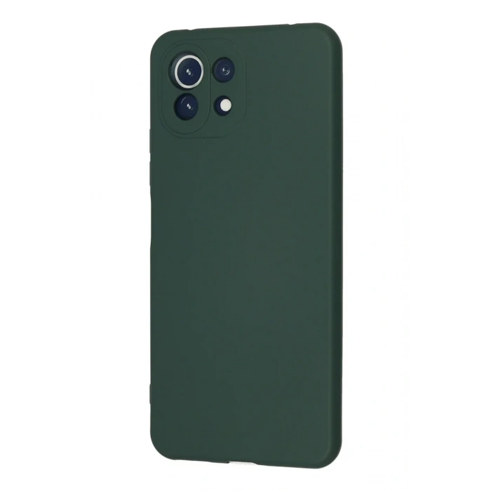 Xiaomi Mİ 11 Lite Kılıf Nano içi Kadife Silikon - Koyu Yeşil