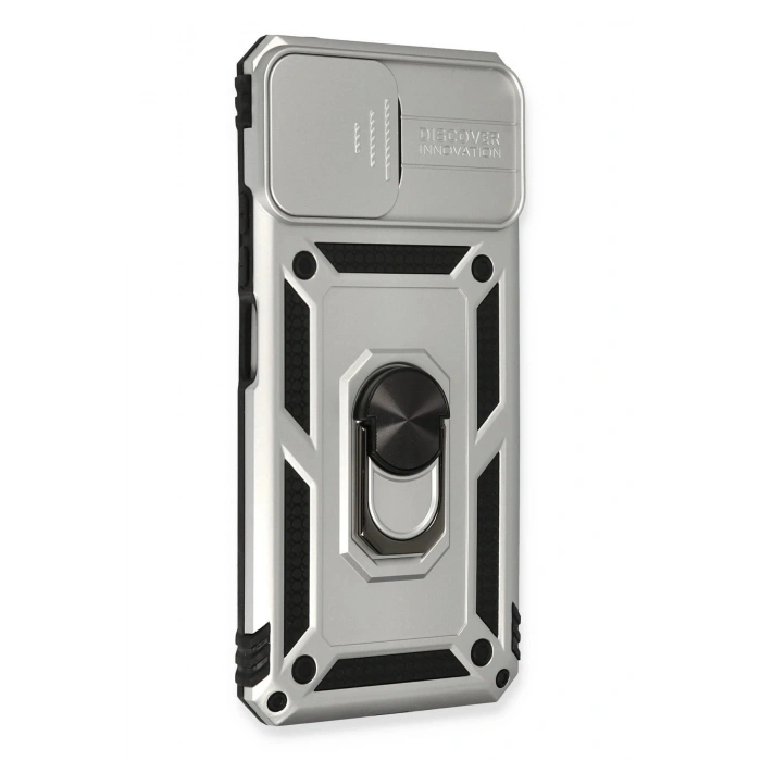 Xiaomi Mİ 11 Lite Kılıf Pars Lens Yüzüklü Silikon - Gümüş