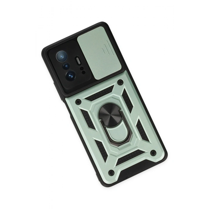Xiaomi Mi 11T Pro Kılıf Pars Lens Yüzüklü Silikon - Yeşil