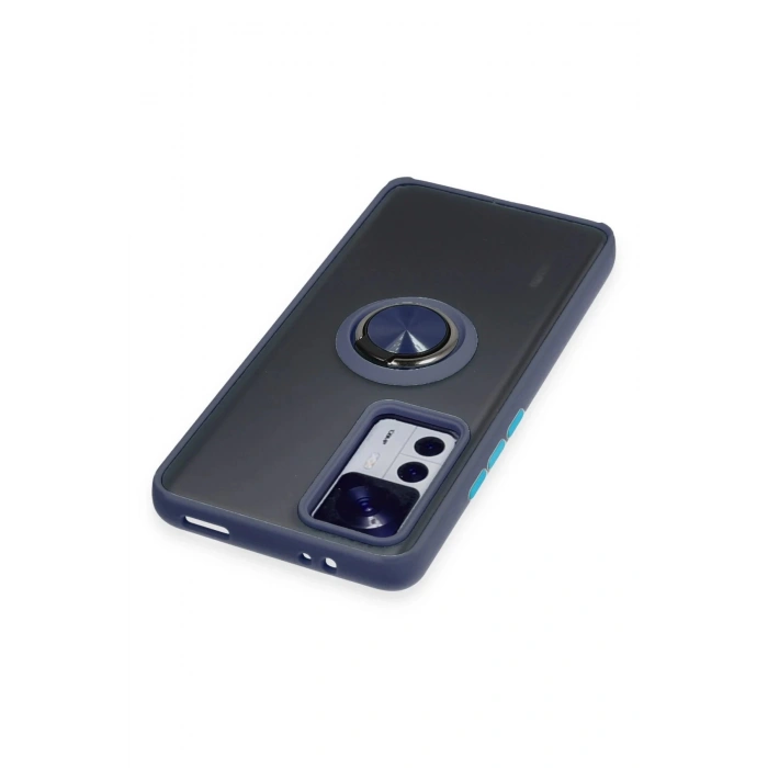 Xiaomi Mi 12T Pro Kılıf Montreal Yüzüklü Silikon Kapak - Lacivert