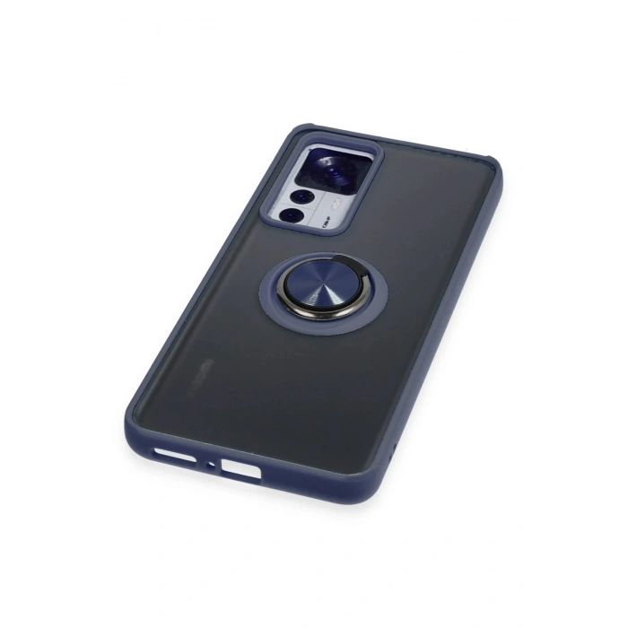Xiaomi Mi 12T Pro Kılıf Montreal Yüzüklü Silikon Kapak - Lacivert