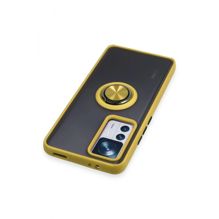 Xiaomi Mi 12T Pro Kılıf Montreal Yüzüklü Silikon Kapak - Sarı