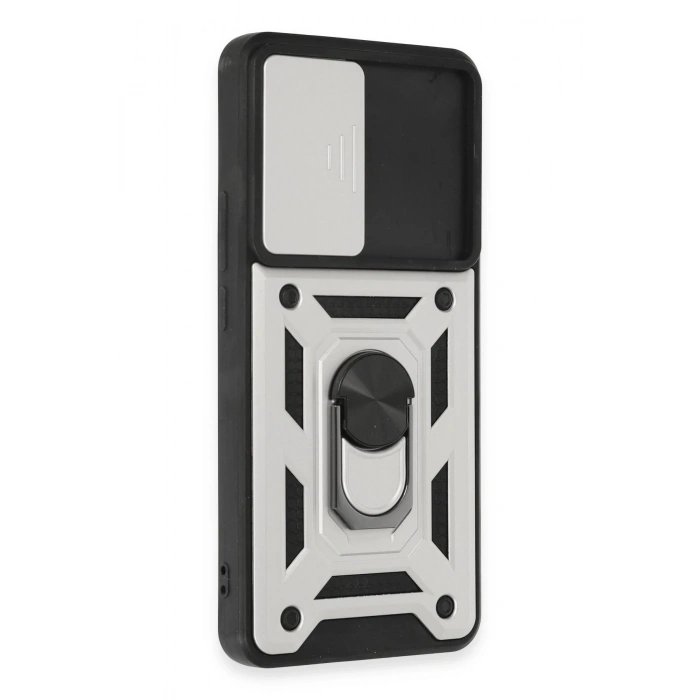 Xiaomi Mi 12T Pro Kılıf Pars Lens Yüzüklü Silikon - Gümüş