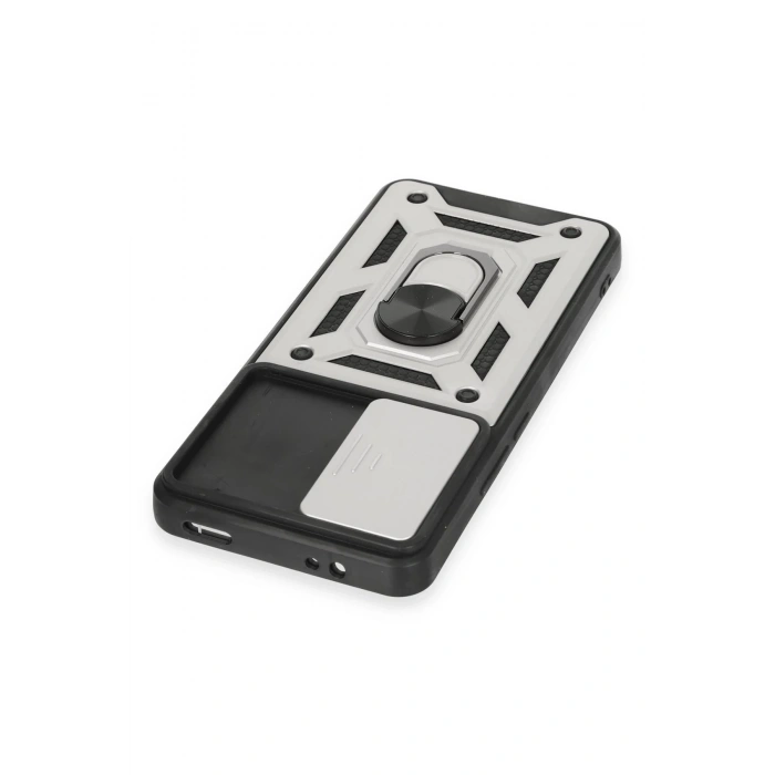 Xiaomi Mi 12T Pro Kılıf Pars Lens Yüzüklü Silikon - Gümüş