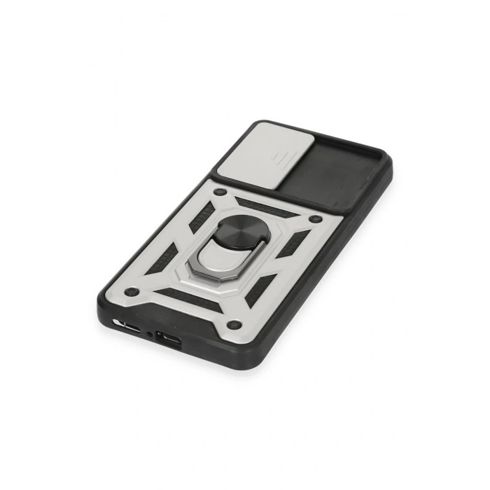 Xiaomi Mi 12T Pro Kılıf Pars Lens Yüzüklü Silikon - Gümüş