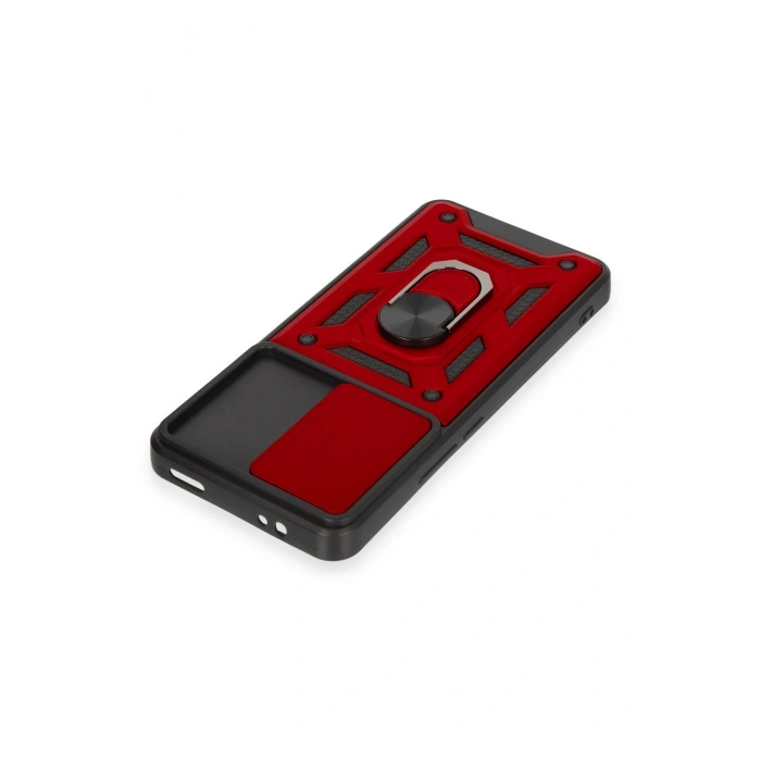 Xiaomi Mi 12T Pro Kılıf Pars Lens Yüzüklü Silikon - Kırmızı