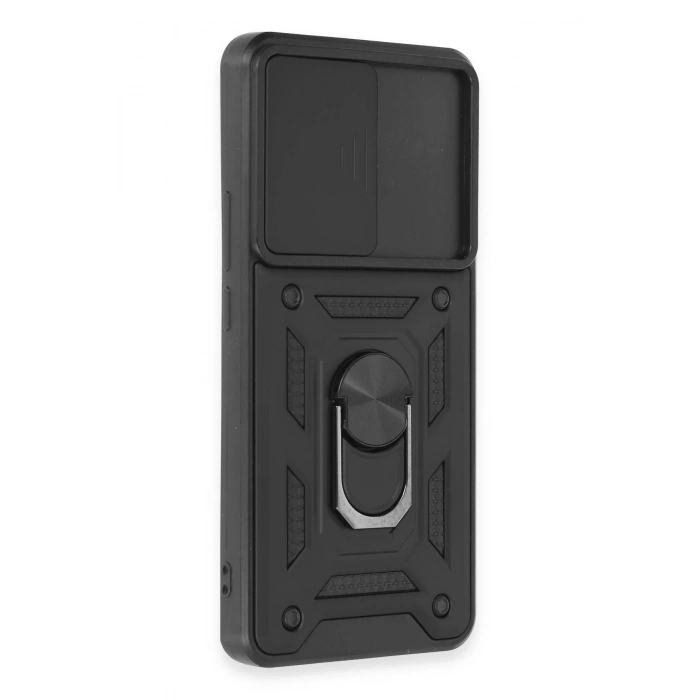 Xiaomi Mi 12T Pro Kılıf Pars Lens Yüzüklü Silikon - Siyah