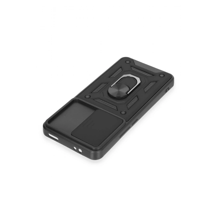 Xiaomi Mi 12T Pro Kılıf Pars Lens Yüzüklü Silikon - Siyah