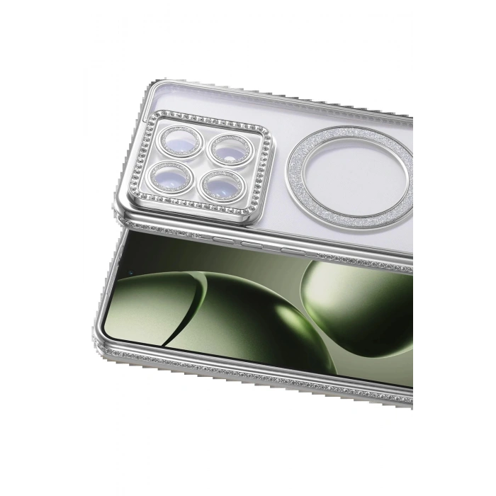 Xiaomi Mi 14T Pro Joke Simli Magneticsafe Kılıf - Gümüş