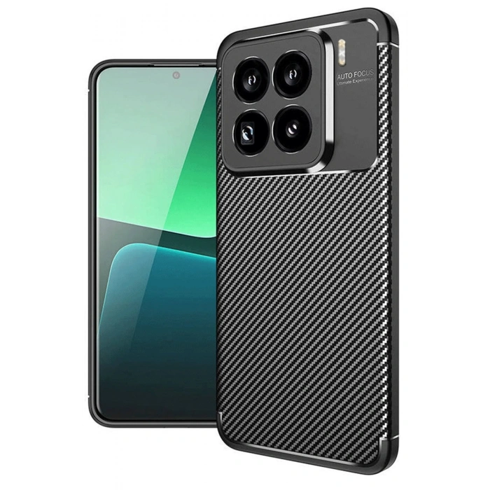 Xiaomi Mi 15 Pro Kılıf Auto Focus Karbon Kapak - Siyah