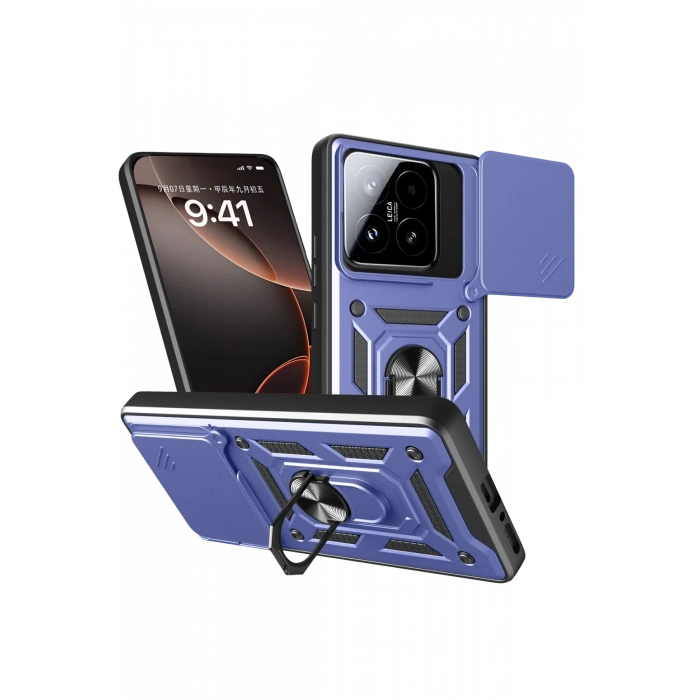 Xiaomi Mi 15T Pars Lens Yüzüklü Silikon - Lacivert