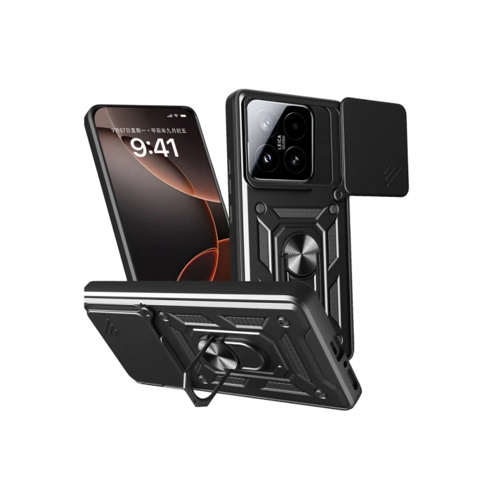 Xiaomi Mi 15T Pars Lens Yüzüklü Silikon - Siyah