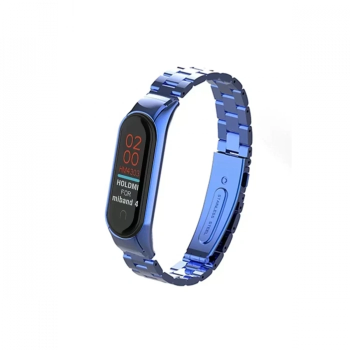 Xiaomi Mi Band 4 Metal Baklalı Kordon - Mavi