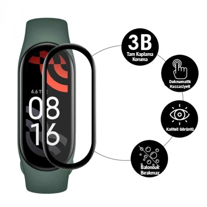 Xiaomi Mi Band 7 3d Full Kaplama Ekran Koruyucu Pet+pmma