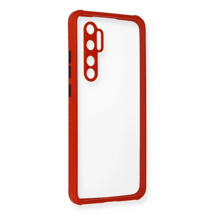 Xiaomi Mi Note 10 Lite Kılıf Miami Şeffaf Silikon - Kırmızı