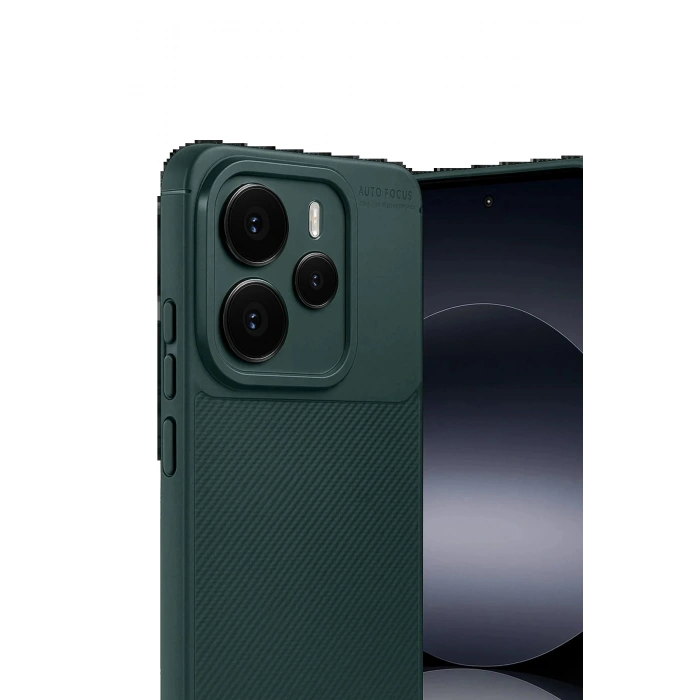 Xiaomi Note 14 5G Auto Focus Karbon Kapak - Koyu Yeşil