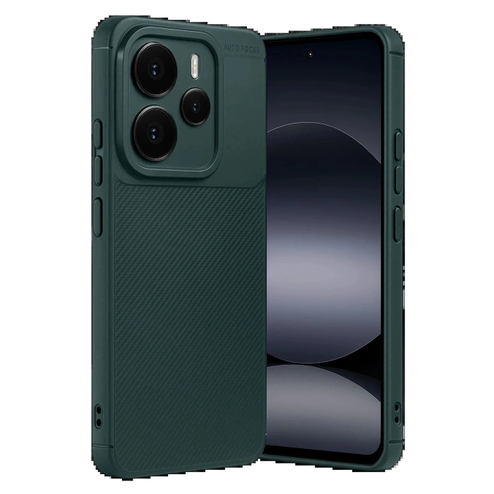 Xiaomi Note 14 5G Auto Focus Karbon Kapak - Koyu Yeşil