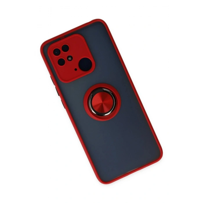 Xiaomi Poco C40 Kılıf Montreal Yüzüklü Silikon Kapak - Kırmızı
