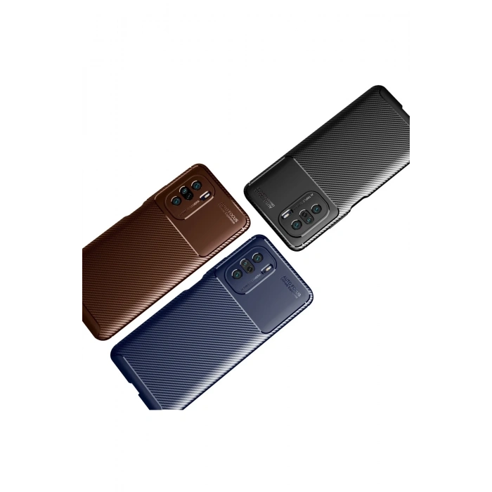 Xiaomi Poco F3 Kılıf Auto Focus Karbon Kapak - Lacivert