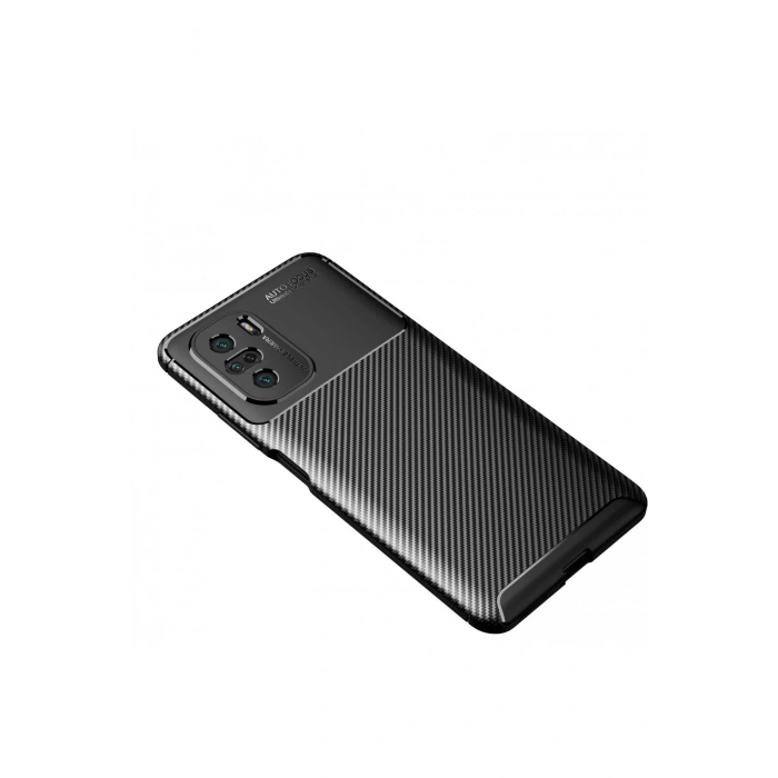 Xiaomi Poco F3 Kılıf Auto Focus Karbon Kapak - Siyah
