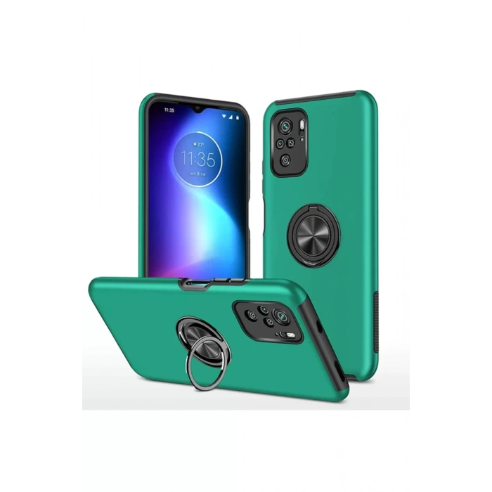 Xiaomi Poco F3 Kılıf Elit Yüzüklü Kapak - Yeşil