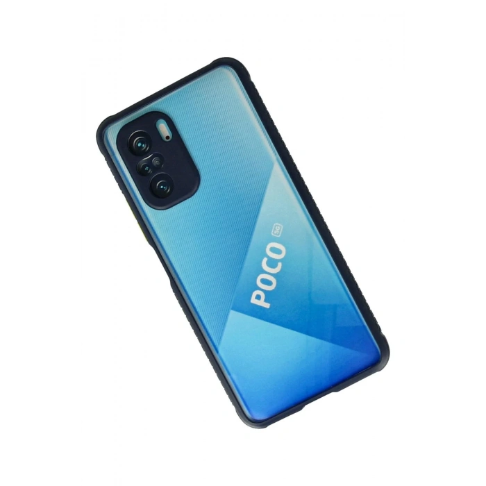 Xiaomi Poco F3 Kılıf Miami Şeffaf Silikon - Lacivert