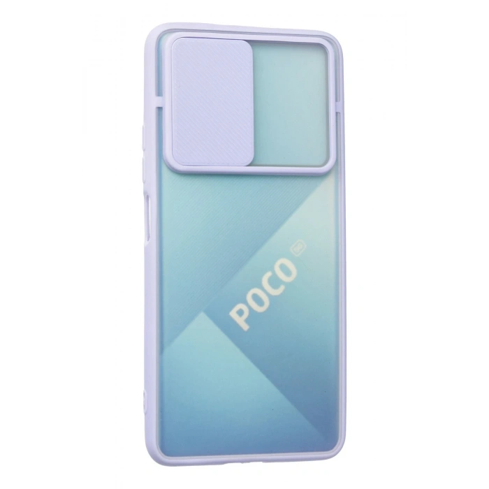 Xiaomi Poco F3 Kılıf Palm Buzlu Kamera Sürgülü Silikon - Lila