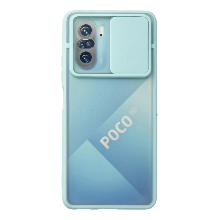 Xiaomi Poco F3 Kılıf Palm Buzlu Kamera Sürgülü Silikon - Turkuaz