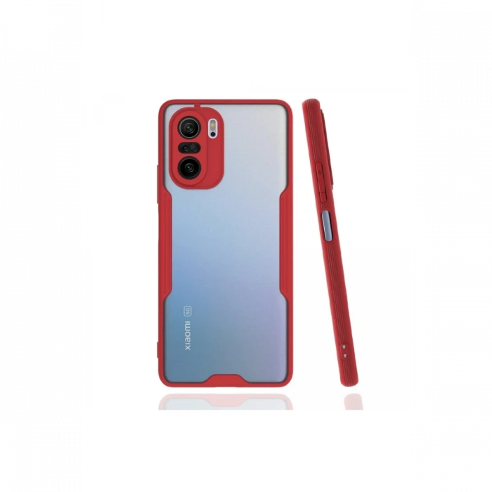 Xiaomi Poco F3 Kılıf Platin Silikon - Kırmızı