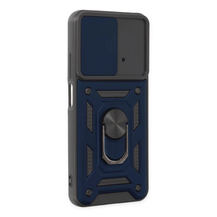 Xiaomi Poco M4 Pro 4G Kılıf Pars Lens Yüzüklü Silikon - Lacivert