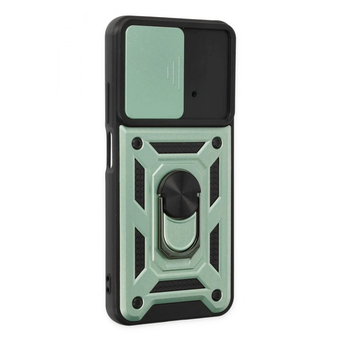 Xiaomi Poco M4 Pro 4G Kılıf Pars Lens Yüzüklü Silikon - Yeşil