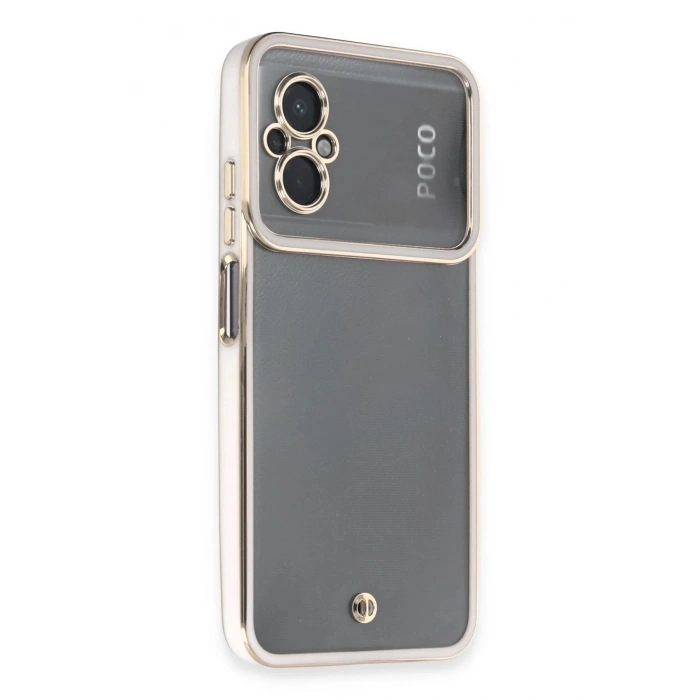 Xiaomi Poco M5 Kılıf Liva Lens Silikon - Beyaz