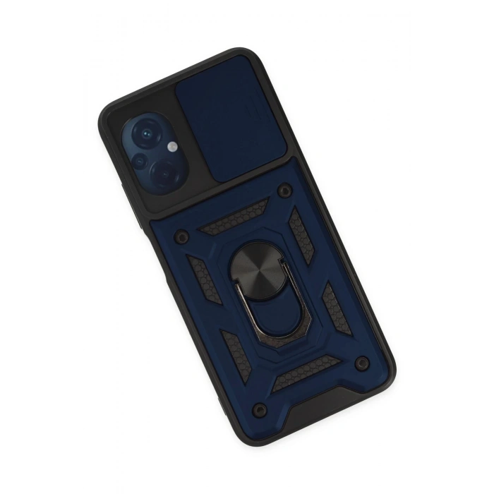 Xiaomi Poco M5 Kılıf Pars Lens Yüzüklü Silikon - Lacivert
