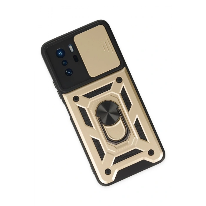 Xiaomi Poco X3 GT Kılıf Pars Lens Yüzüklü Silikon - Gold