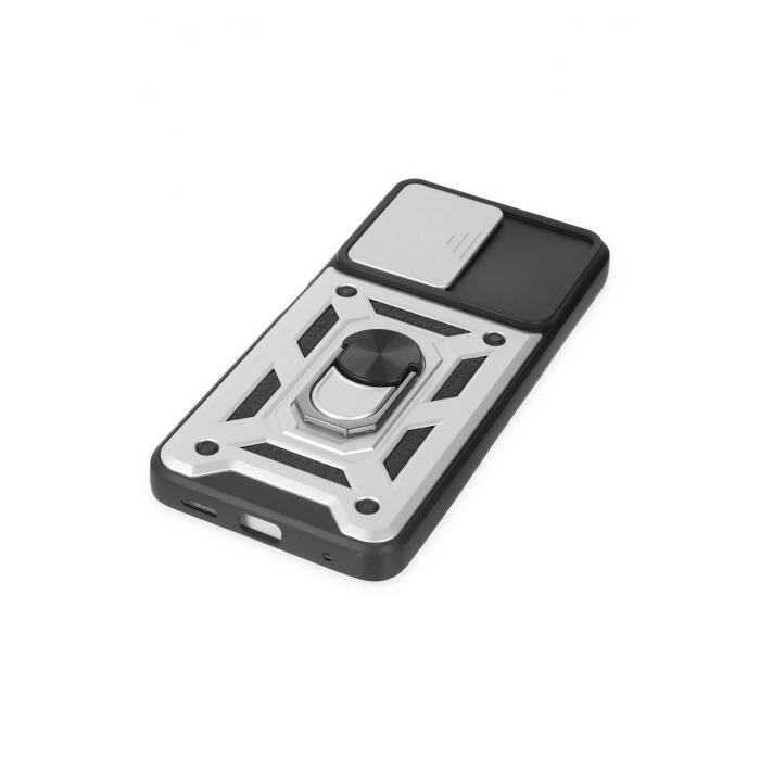 Xiaomi Poco X3 GT Kılıf Pars Lens Yüzüklü Silikon - Gümüş