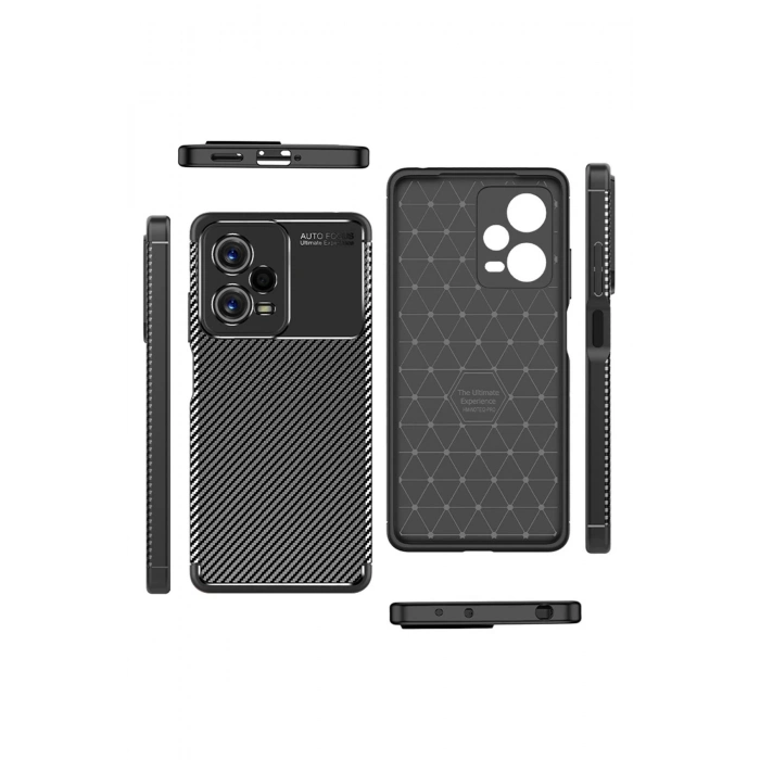 Xiaomi Poco X5 5G Kılıf Auto Focus Karbon Kapak - Siyah