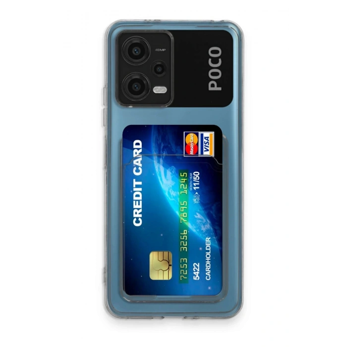 Xiaomi Poco X5 5G Kılıf Kart Şeffaf Silikon - Şeffaf