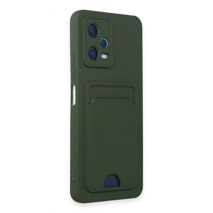 Xiaomi Poco X5 5G Kılıf Kelvin Kartvizitli Silikon - Koyu Yeşil