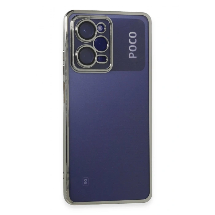 Xiaomi Poco X5 Pro 5G Kılıf Lensli Silikon - Gümüş